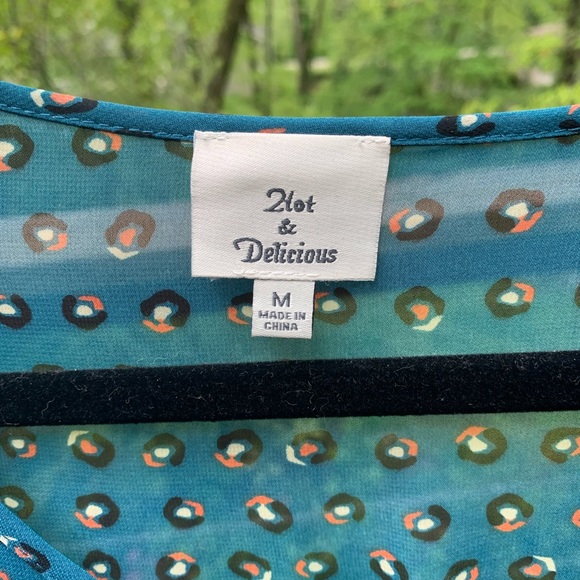 Blue Patterned Flowy Dress - Picture 3 of 3